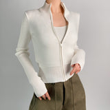 Women Sweater Knitwear Turtleneck Zipper Knitted Cardigan Coat Sweater