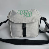 Men Casual Bags Embroidered LOGO Plaid Flip Crossbody Bag, Shoulder Bag