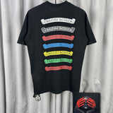 Ch hip-hop t shirts ch short-sleeved rainbow sanskrit logo heavy industry loosecasualpure cotton american heavy weight short-sleeved