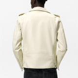 Men Motorcycle Jacket Autumn and Winter Imitation Leather Motorcycle Oblique Zipper Jacket Coat Leather Coat 3427/303