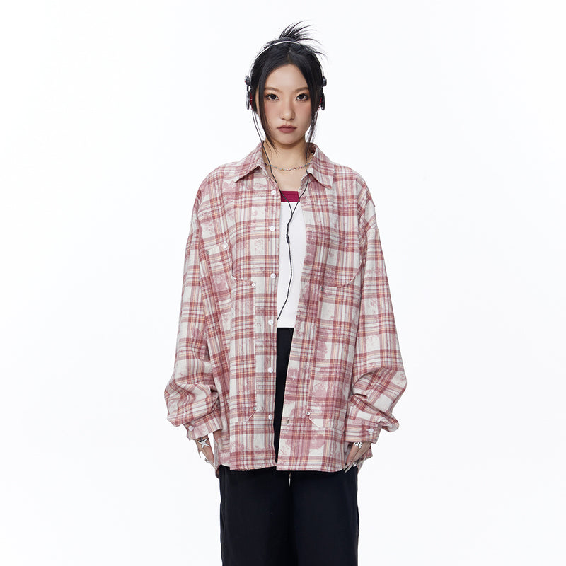 Unisex Jacket Autumn Design Plaid Shirt