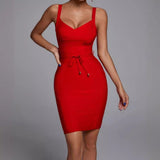 Women's Evening Dress Bandage Dress V Neck Sling Bandage Dress