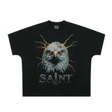 saint m t shirts s.m eagle letter graphic crew neck pullover short sleeve t-shirt