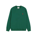 Ami aheoineloveembroideramericancasualtopslooselong sleevescouplesweatshirtround neckfall and winter
