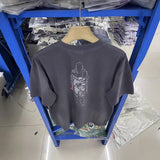 saint m t shirts s.m horror print graphic crew neck pullover short sleeve top