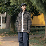 Unisex Shirts Autumn Plaid Workwear Shirt