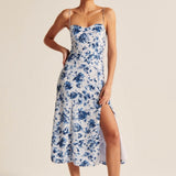 Women Dresses Summer Split Sling Dress (Xds0414)