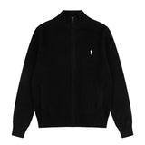 Little marafu rlknittingcouplecardiganhigh collar zipper waffle grids wool topslooseoutwearfall and winter