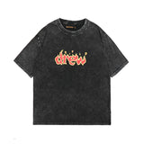 Drew house tshirt r collection d@ew flame letter graphic washed & distressed short sleeve wholesale