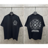 Ch hip-hop t shirts high version ch short sleeve american d direct injection velvet couple short sleeve high street casualeasiest for matchloose