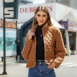 Women Trench Coat Autumn and Winter Cardigan Long-Sleeve Zipper Plush Splicing Coat