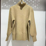 Women Knitted Pullover Turtleneck Sweater Vintage Loose Autumn Winter Coat