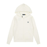 Rl small malafu embroidermacaron color cardiganknitting shirt sweater wool topssweatshirt zipper hooded outwear