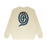 Amiri Long Sleeved Shirt Printed Trendy Pure Cotton