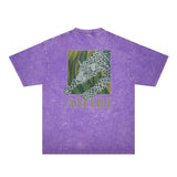 Amiri Washed Distressed T Shirt Printed Trendy Pure Cotton