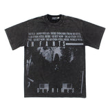 Hip-hop t shirts american high street half sleeve vintage washed retro distressed loose short sleeve t-shirt style