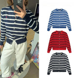 Pony stripesknitting round neck cardiganrl ralph sweetfall and winter woolen sweateroutwearcasual single breasted