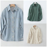 Women Jacket Spring Leisure Washed-out Denim Jacket Coat