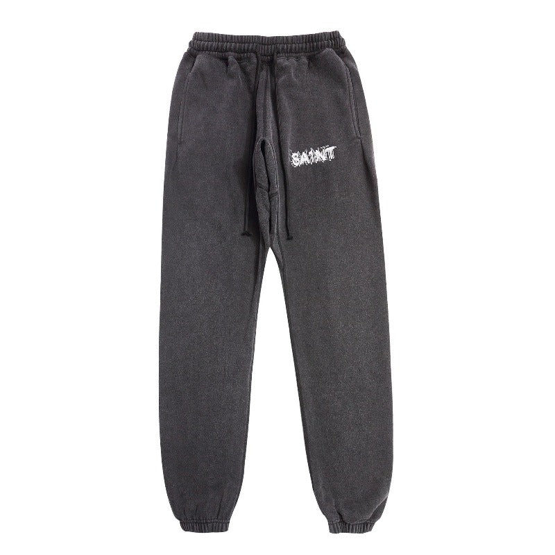 Saint m t pants s.m vintage overlapping letter casual trousers