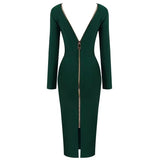 Women Evening Dress Backless Dress Slim-Fit Zipper Long Dress Bandage Gown
