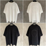 Ch hip-hop t shirts ch short-sleeved sanskrit embroiderloosecasualpure cotton americanheavy weight short-sleeved men's t
