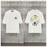 Ch hip-hop t shirts ch croo short-sleeved sanskrit logo printingloosecasualpure cotton american heavy weight short-sleeved