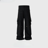 MIJKO Men's Vintage Pants MIJKO Straight Pants Men's and Women's Multi-Pocket Toolwear Casual Pants
