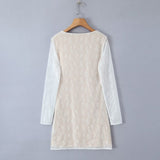 Women Dresses Summer V-neck Lace Dress Slim Fit Sexy Skirt (Xds0414)