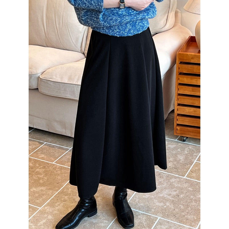 Women Skirt Autumn and Winter Elastic Waist A- line Skirt