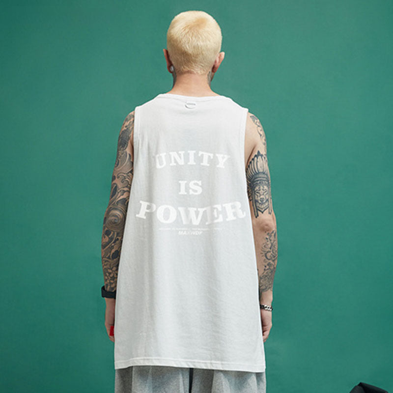 Men Vest Vintage Letter Print Cotton Base Shirt Men and Women