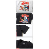 Hip-hop t-shirts: american street style graphic tee - cartoon racer print, relaxed fit, trendy top