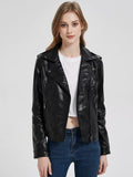 Women Leather Jacket Spring Locomotive Style PU Leather Coat Women's Slim Short Zip Jacket