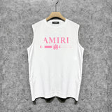 Amiri tank top with damaged letter horizontal stripesprinting