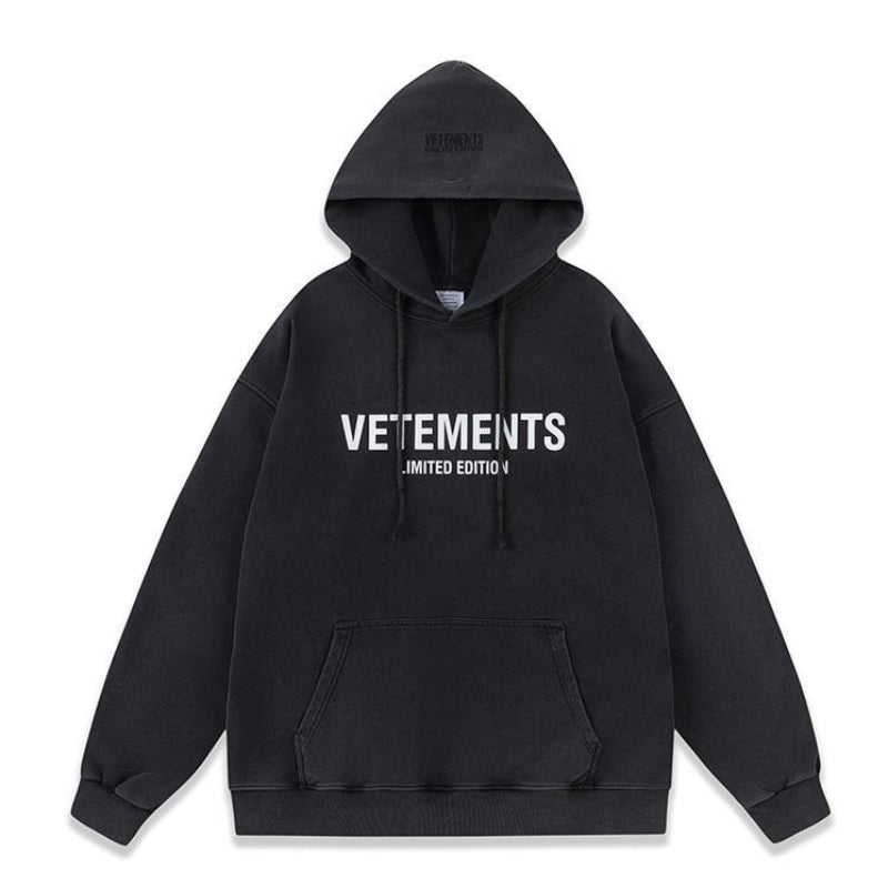 Vetements Hoodie VTM Washed and Worn Joint-Name Loose Hooded Hoodie