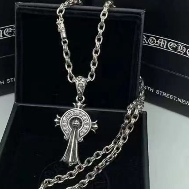 Chrome Hearts Necklace Men's and Women's Vintage Cross Letter Necklace
