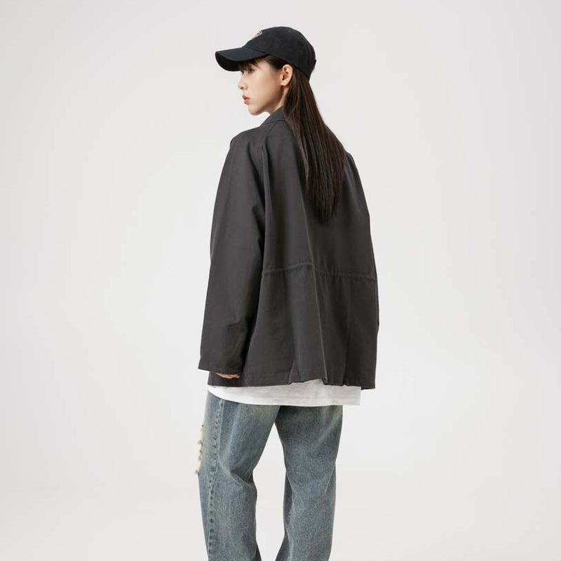 Unisex Jacket Fall Retro Workwear Washed Jacket