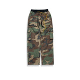 MIJKO Mens Vintage Pants Multi-pocket-breasted camouflage slacks