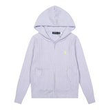 Rl small malafu embroidermacaron color cardiganknitting shirt sweater wool topssweatshirt zipper hooded outwear