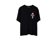 Ch hip-hop t shirts ch short-sleeved american pixel style mosaic heavy industry embroider distressed short-sleeved round neck t-shirt high street