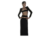 Women Dresses Sexy New Open Skirt Suit Long Sleeve Two-Piece Suit (Otn202404)