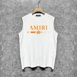 Amiri tank top with damaged letter horizontal stripesprinting