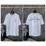 Ch hip-hop t shirts high streetch horse hoof sanskrit scroll rivets five-pointed star short-sleeved american trendyeasiest for matchcouple