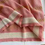 Women Sweater Knitwear Striped Loose Short Sleeve Knitted T-shirt Female Student O-neck Short Top