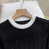 Women Sweater Knitwear Summer Short Sleeve Women's Loose and Simple Hollow out Bottoming Knitwear