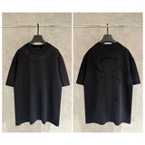 Ch hip-hop t shirts correct version accessible luxurychletter cross patch embroider short sleeve round neck loose