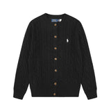 Macaron color rl ralph pony casualsweetcardigan women's fall and winter dopamine round neck cardiganknitting wool sweater