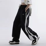Women Sweatpants Vintage Sports Trousers Loose Wide-Leg Straight Pants Men and Women