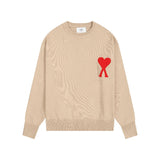 Ami araunriflove jacquardfall and winterknitting shirtloose woolen coatcouple round necktopssweater