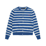 Fall and winter woolen coatoutwearcasual single-breasted pony stripesknitting round neck cardiganrl ralph sweet