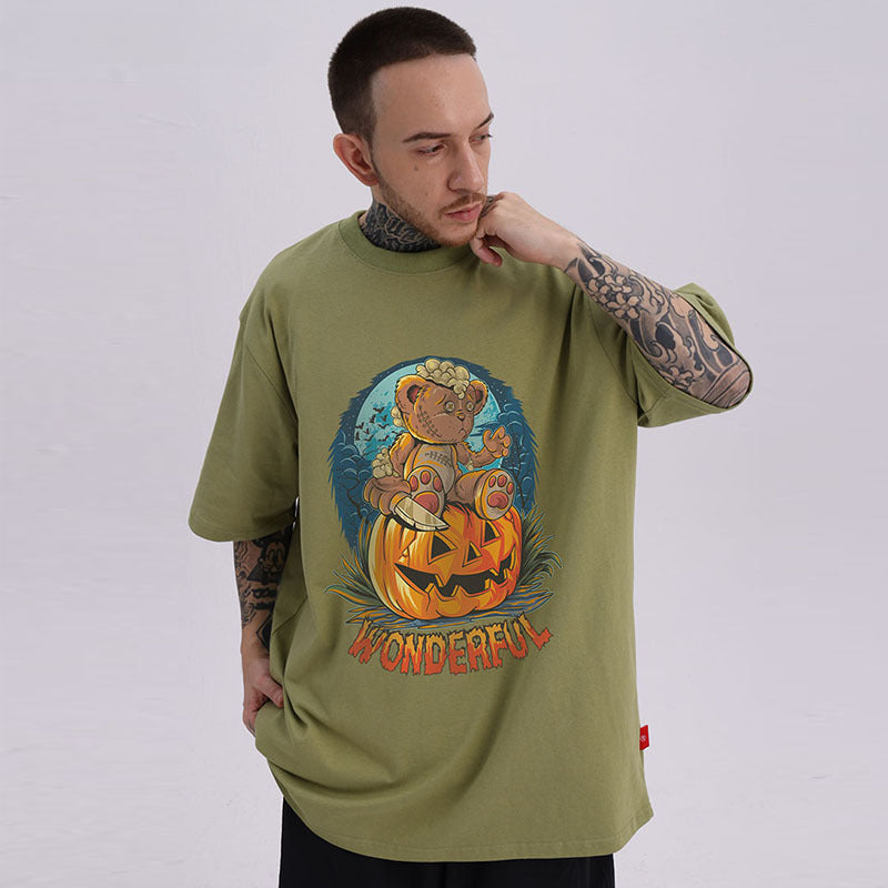 Men T Shirt Retro Hip Hop Printed Couple Short Sleeve T-shirt